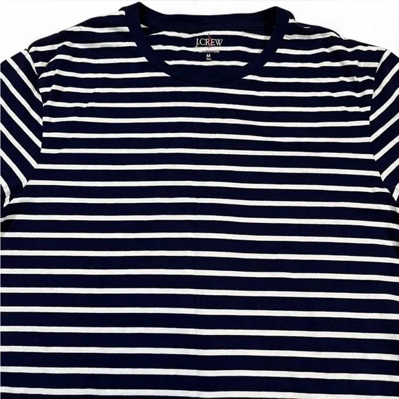 J. Crew Mens 100% Cotton T-shirt stripe Size M Tall Short Sleeve - Picture 2 of 7